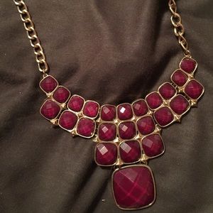 Burgandy Costume Necklace.