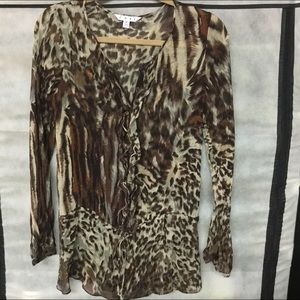 Printed Shirt Blouse EUC! CAbi