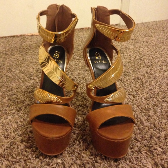 Light Brown sexy Scene high heels
