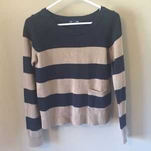 Black and Beige Striped Sweater