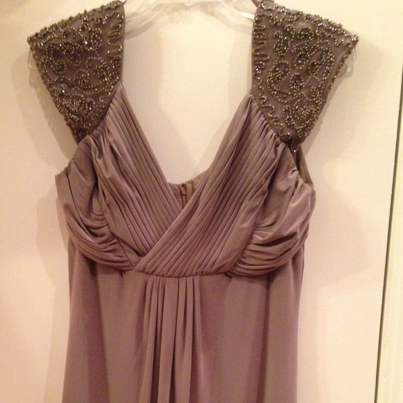 Beaded grey cocktail dress