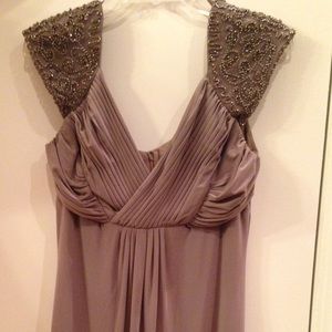 Beaded grey cocktail dress
