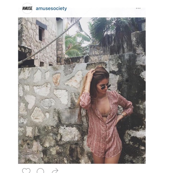 Amuse Society Roxane Snake Print Romper