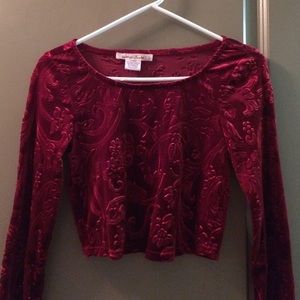 Velvet Red Crop Top