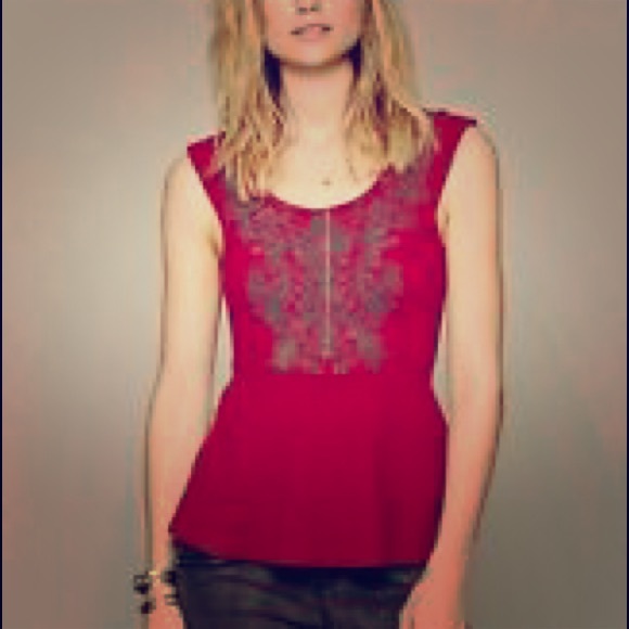 NWOT Free People Size M Peplum Top