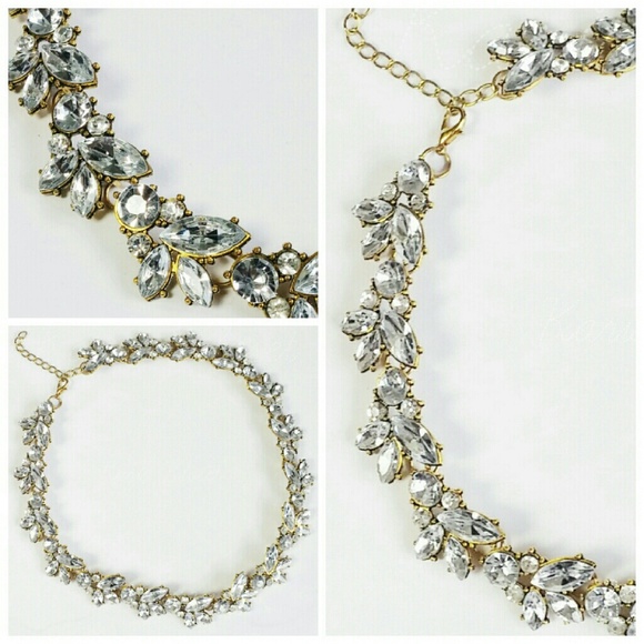Jewelry | Halo crystal statement collar necklace - Picture 3 of 4
