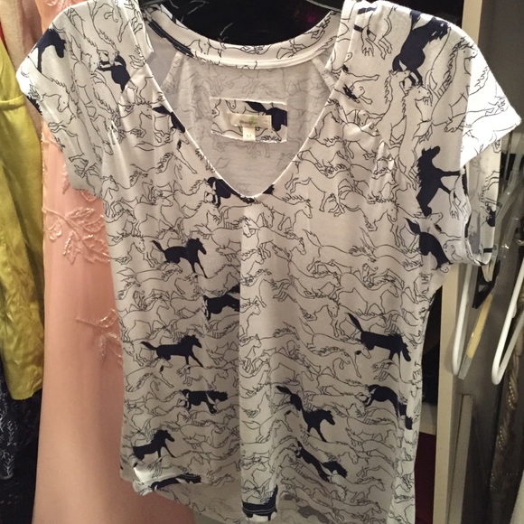 Anthropologie horse print tee