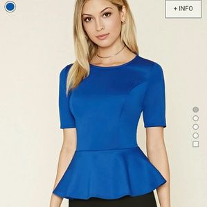 ✨(Negotiable w/Bundle) Blue Peplum Top (NWT)