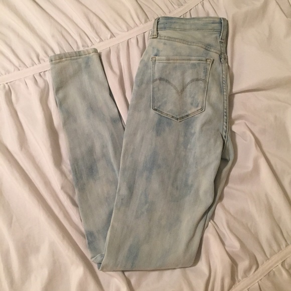 High rise acid wash jeans