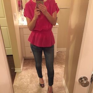 Michael Kors Pink Peplum Top