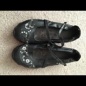 Black sparkly sneakers