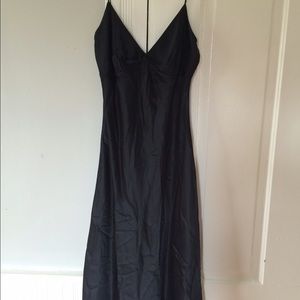 Black silk slip dress