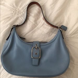 Light Blue Coach Shoulder Buckle Bag