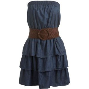 🎟️(Negotiable) Strapless Tube Black Denim Dress