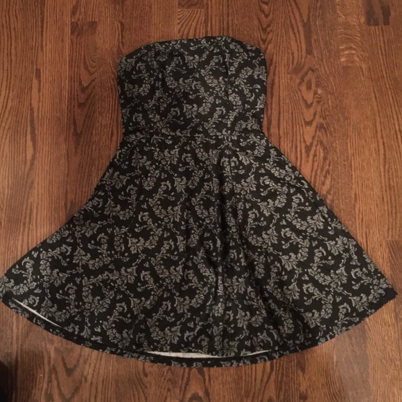 Strapless black and grey dress