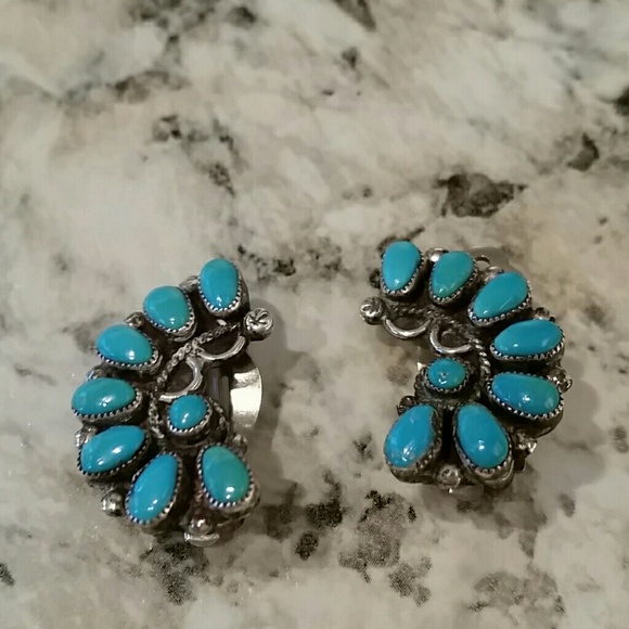 Jewelry - Sterling silver and authentic turquoise Earrings