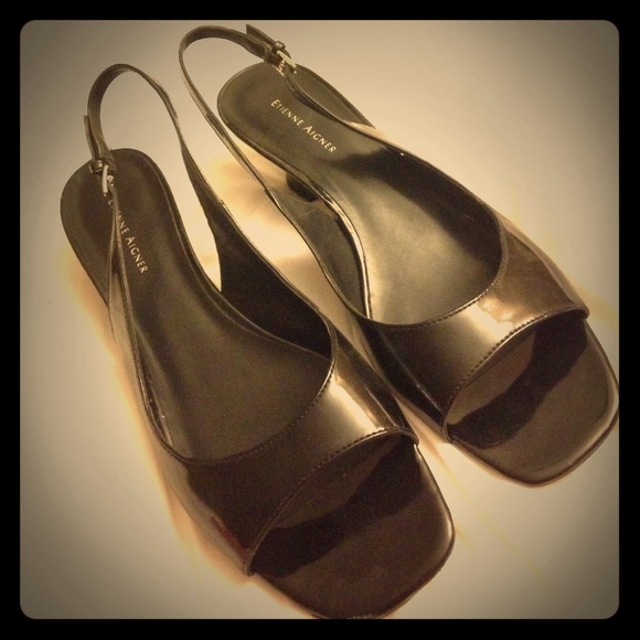 Open toed, slingback low heels