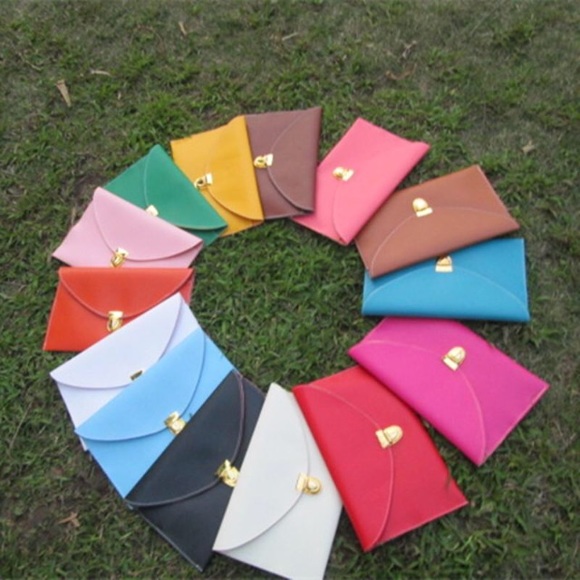 BROWN envelope clutch purse
