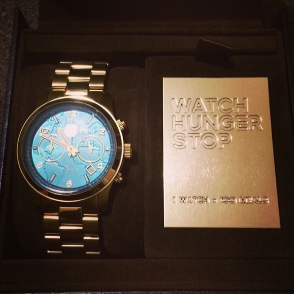 MICHAEL KORS • Stop World Hunger Gold & Teal Watch display picture 3