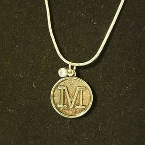 M Initial Charm 16" Necklace *Brand New*