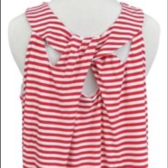 INC Red & White Stripe Tank 2X