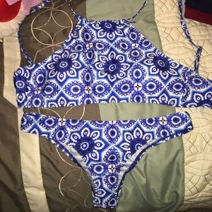Blue Swirl Cheeky Bikini