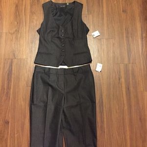 Tahari charcoal grey suit