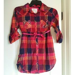 Justice plaid shirt for girls Size 12