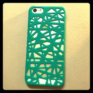 Zig-zag trippy green phone case