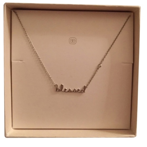 Necklace with the word blessed