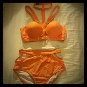 High Waist Orange Swimsuit