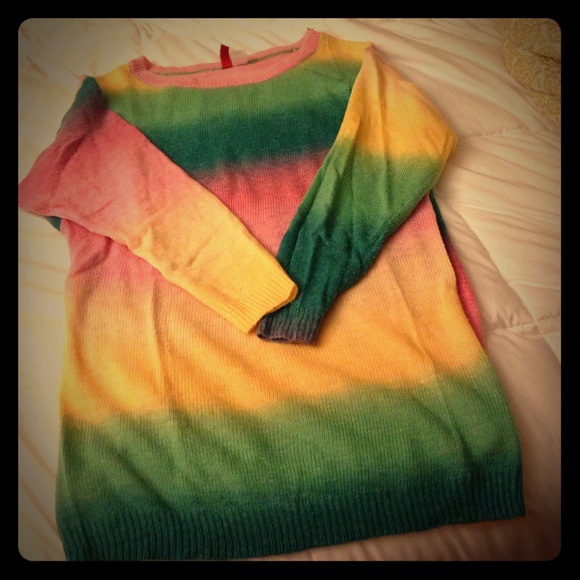 Rainbow ombré long sweater