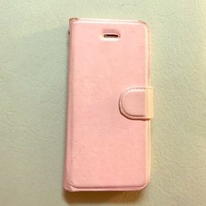 Compact protective pink wallet phone case