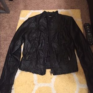 Black faux leather jacket