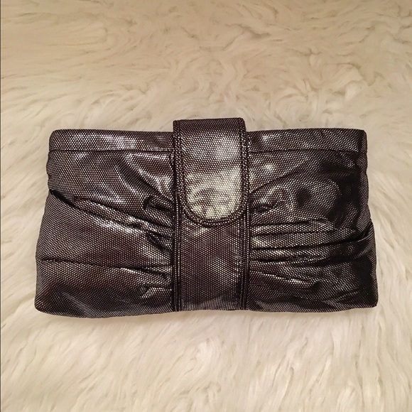 American Eagle, Gunmetal Pleated Clutch⚜NWOT