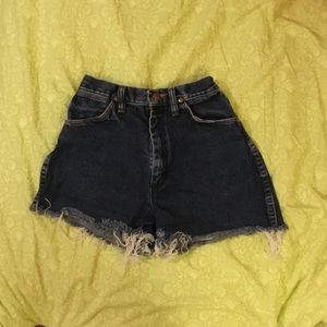 High waisted jean shorts.