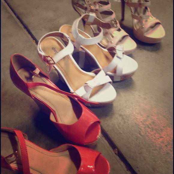 3 pairs wedges/heels