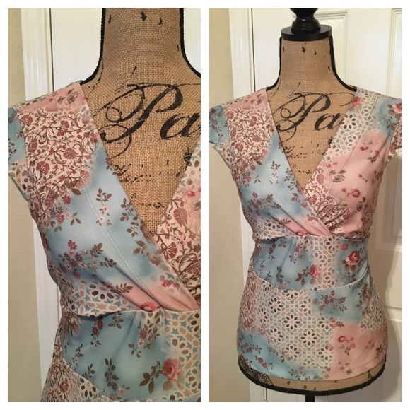 Capped Sleeve Peasant Top