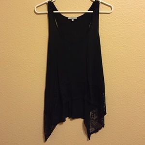 High-Low black tank top