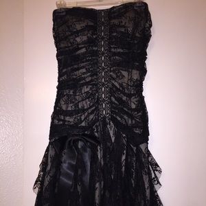 Black lace Jessica McClintock dress.