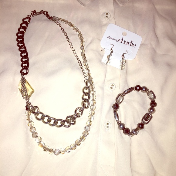Charming Charlie Necklace, Bracelet & Earrings NEW