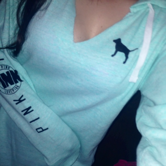 Pink by vs new small blue pullover tunic hoodie - Picture 1 of 2