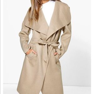 Belted shawl coat