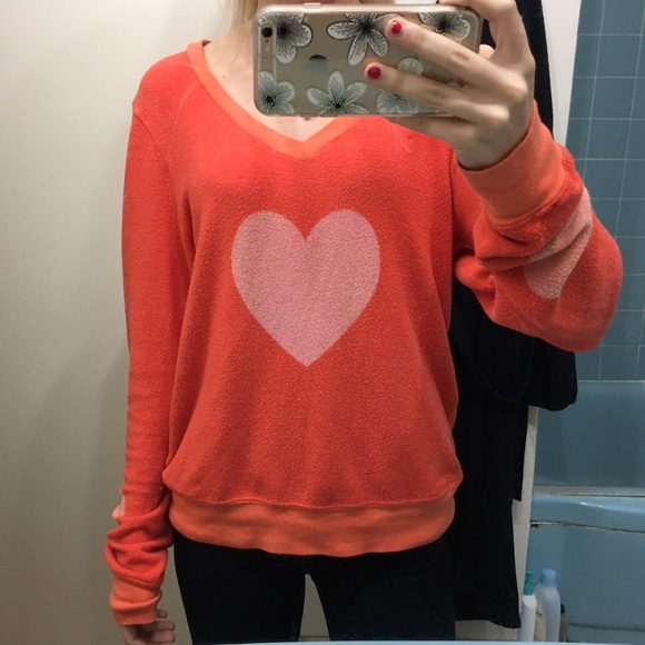Heart Orange WILDFOX sweater