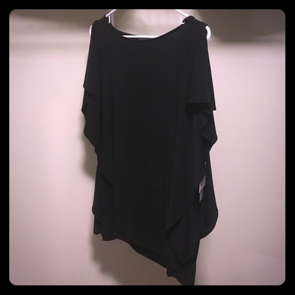 Beautiful black flutter sleeve blouse.