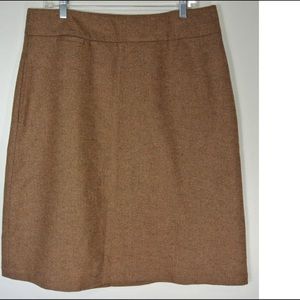 NWOT Lands end skirt size 14 wool blend brown