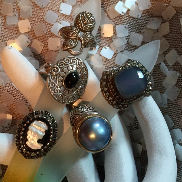 🍒SOLD🌹Local Market🍄Silver gold bezel pearl ring - Picture 3 of 6