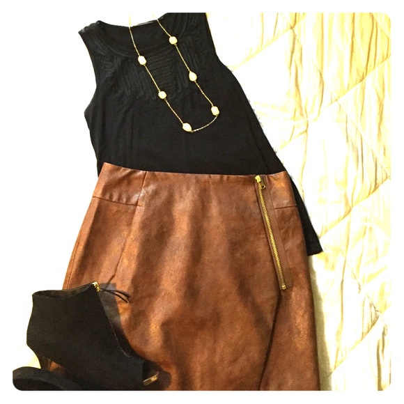 H&M faux leather skirt