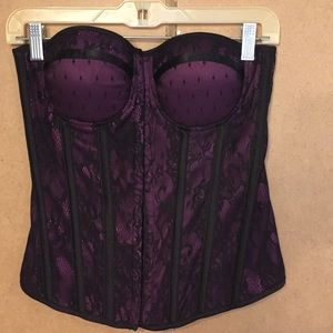 Purple lace corset.
