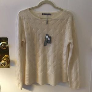 In Cashmere Ivory Peplum Sweater (Jumper)
